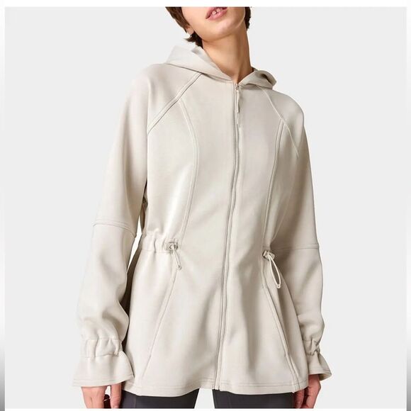 Sweaty Betty Sand Wash Zip Up Hoody in Light Beige 8-10 NWOT - Picture 5 of 15